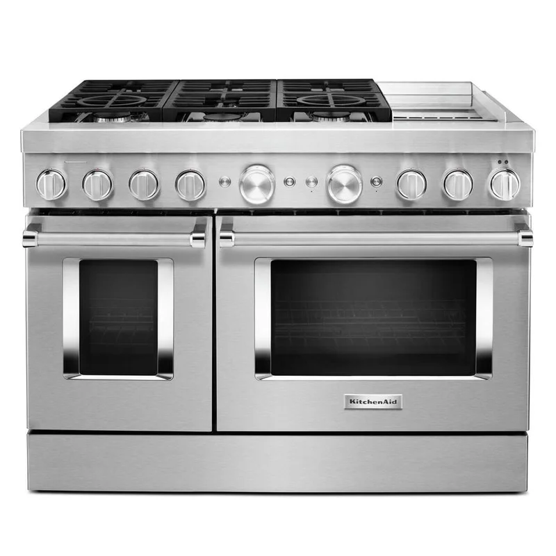 KitchenAid - 6.3 cu. ft Dual Fuel Range in Stainless - KFDC558JSS Stainless
