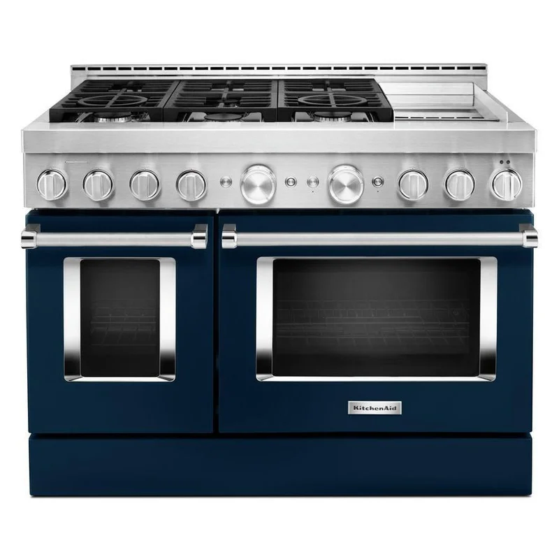 KitchenAid - 6.3 cu. ft Gas Range in Blue - KFGC558JIB Blue