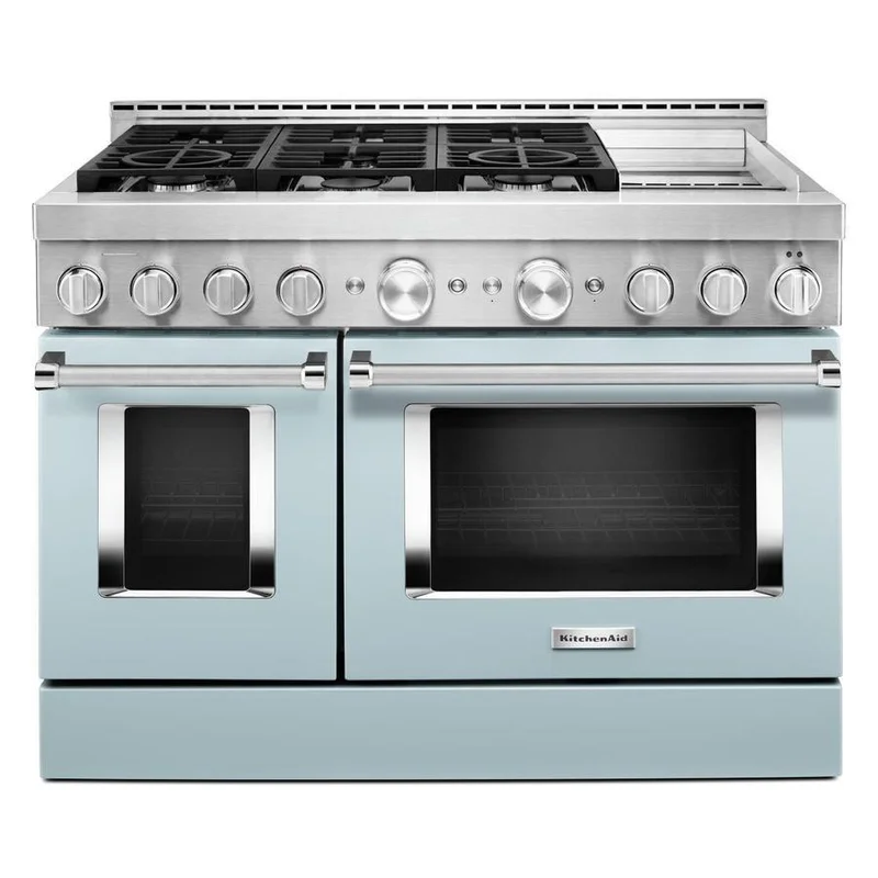 KitchenAid - 6.3 cu. ft Gas Range in Blue - KFGC558JMB Blue