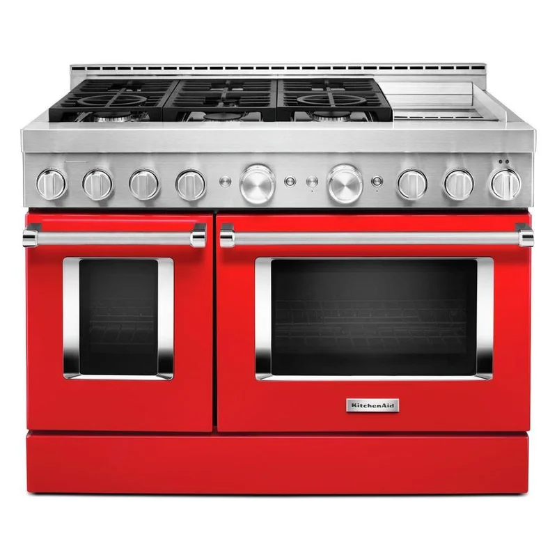 KitchenAid - 6.3 cu. ft Gas Range in Red - KFGC558JPA Red