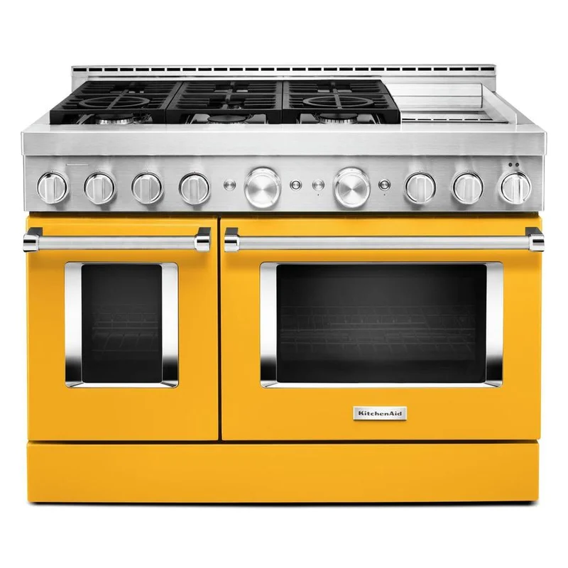 KitchenAid - 6.3 cu. ft Gas Range in Yellow - KFGC558JYP Yellow