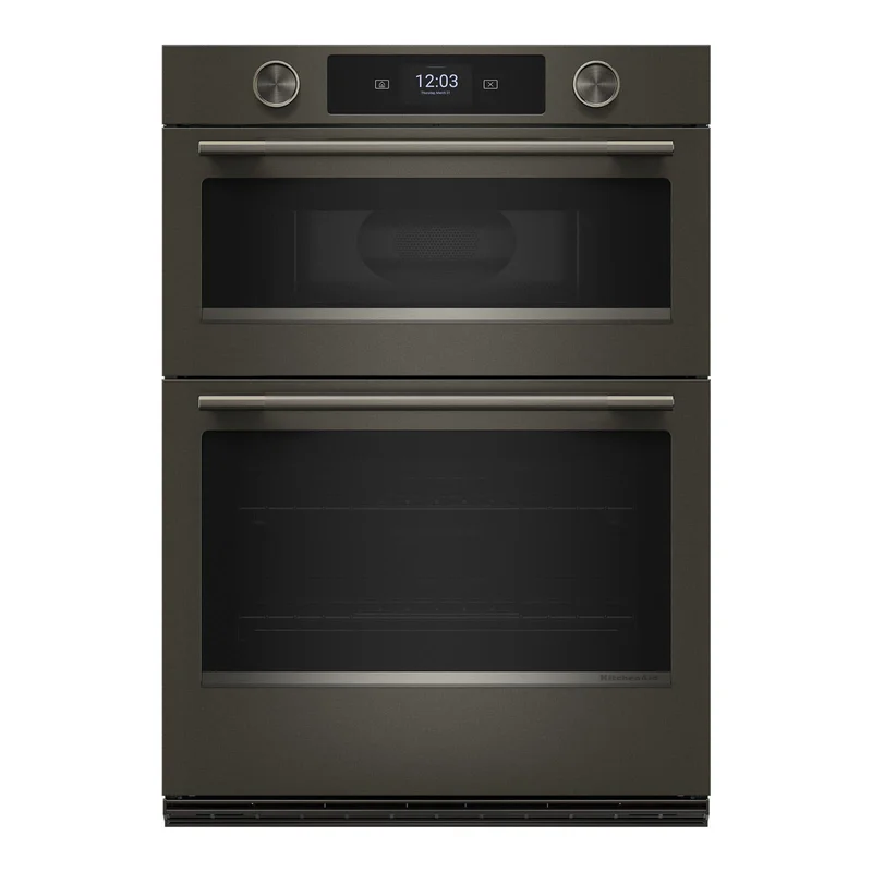 KitchenAid - 6.4 cu. ft Combination Wall Oven in Black Ore - KOEC930SBE Black Ore