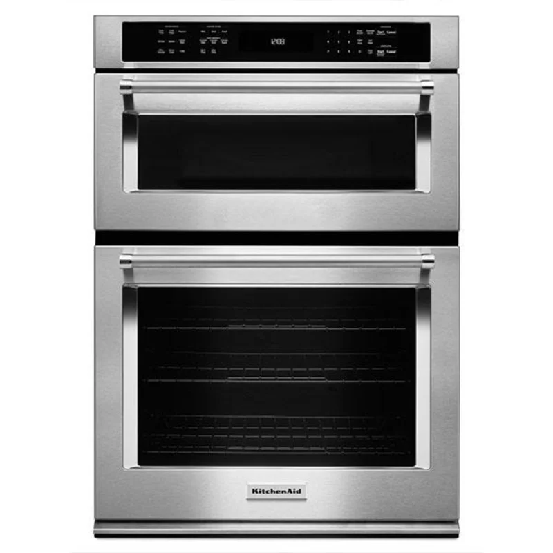 KitchenAid - 6.4 cu. ft Combination Wall Oven in Stainless Steel - KOCE500ESS Stainless