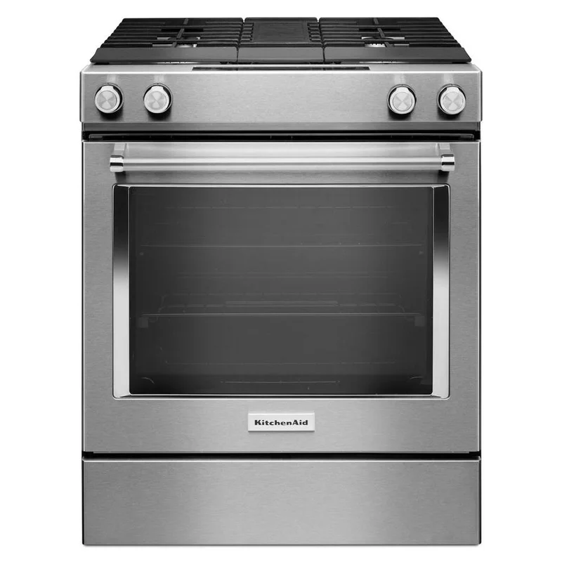 KitchenAid - 6.4 cu. ft Dual Fuel Range in Stainless - KSDG950ESS Stainless