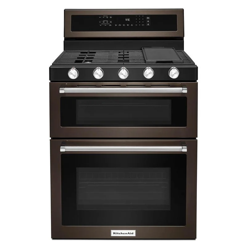 KitchenAid - 6 cu. ft Gas Range in Black Stainless - KFGD500EBS Black Stainless