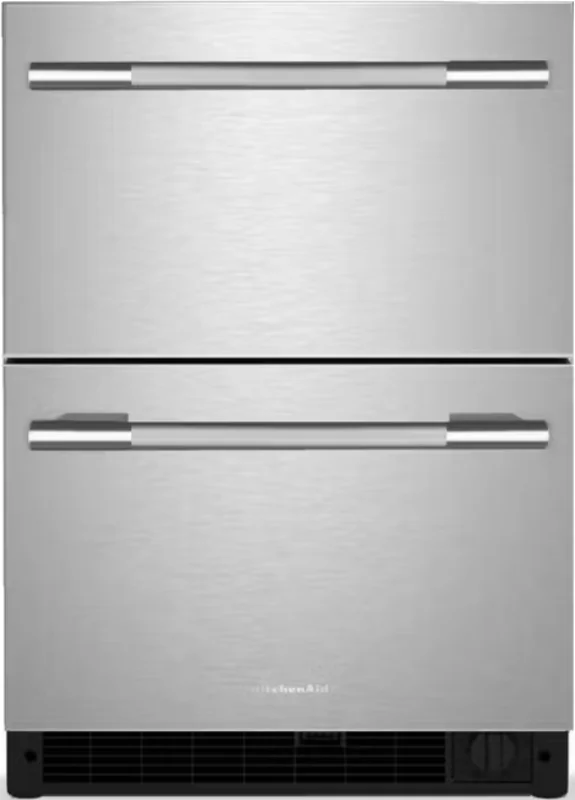 KitchenAid - Inch 4.4 cu. ft Undercounter Double-Drawer Refrigerator in Stainless - KURT524SSB Stainless
