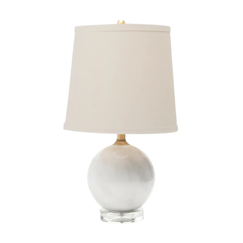 Klara Table Lamp, Crystal White Marble, 20"H