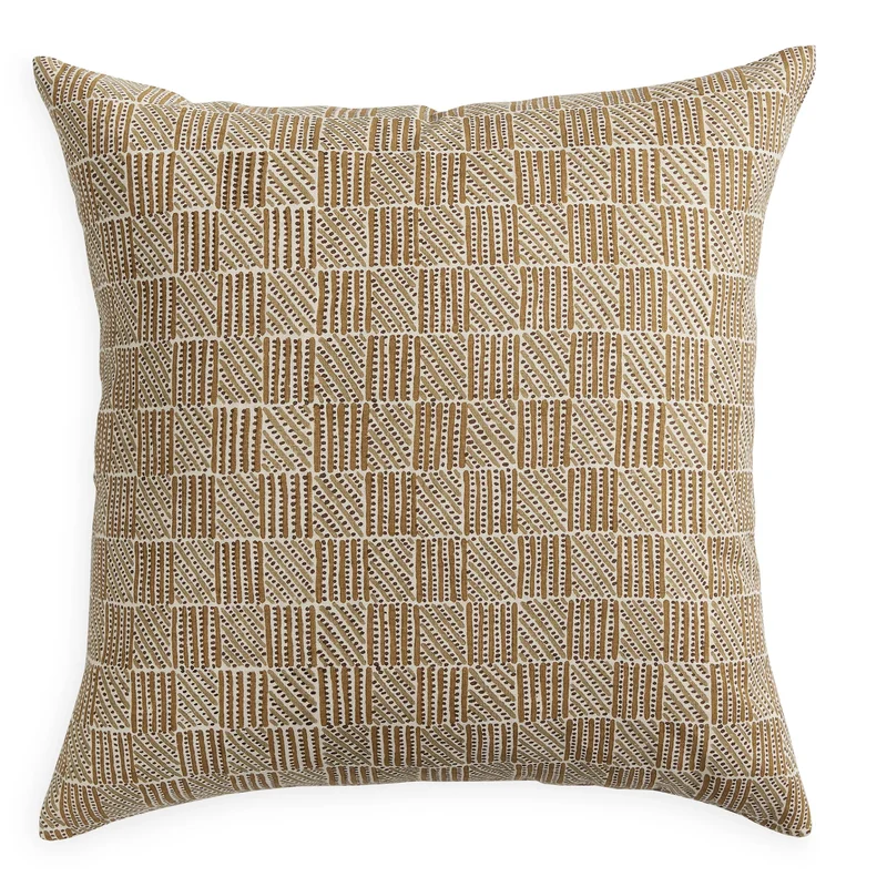 Kumasi Toffee Linen Cushion, 20" x 20"