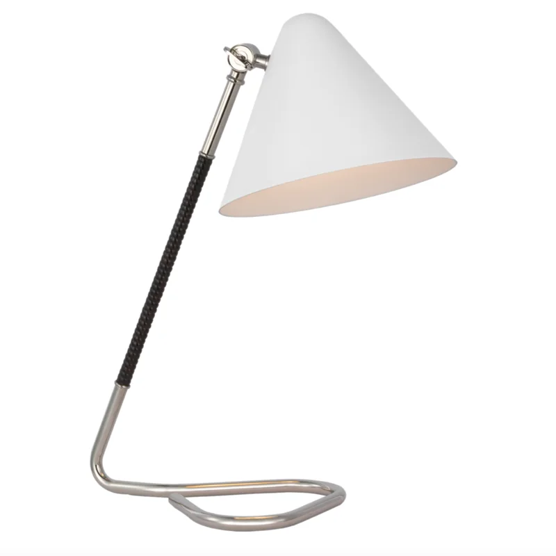 Laken Small Desk Lamp, Polished Nickel