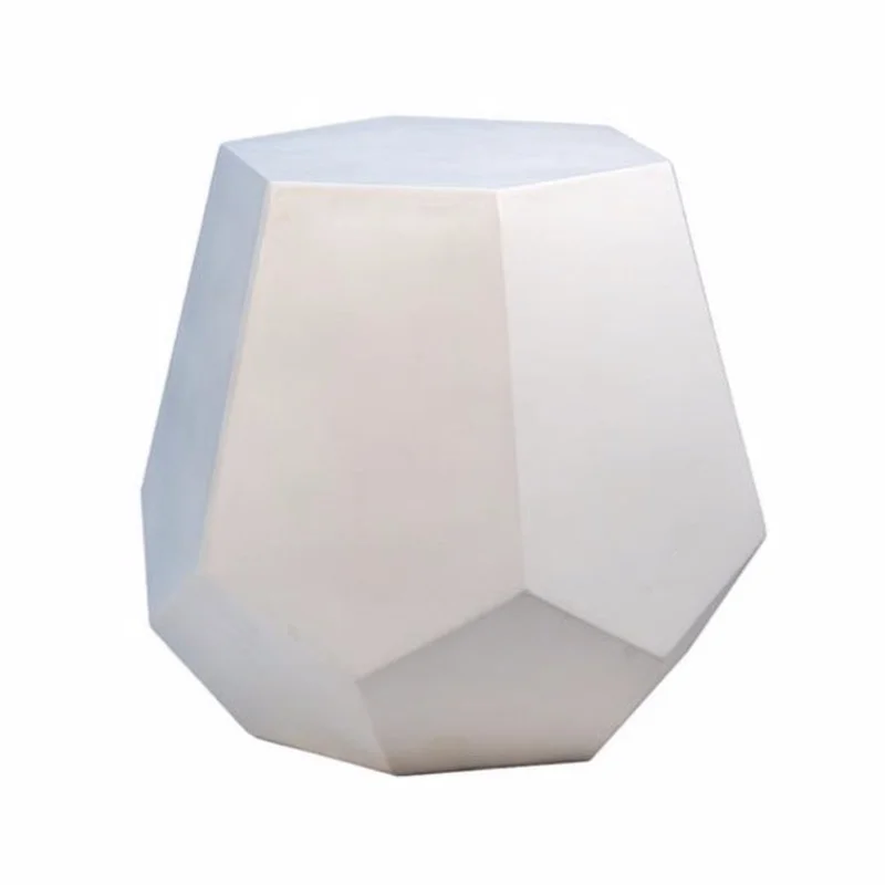 Lani Cement Stool, Ivory / White