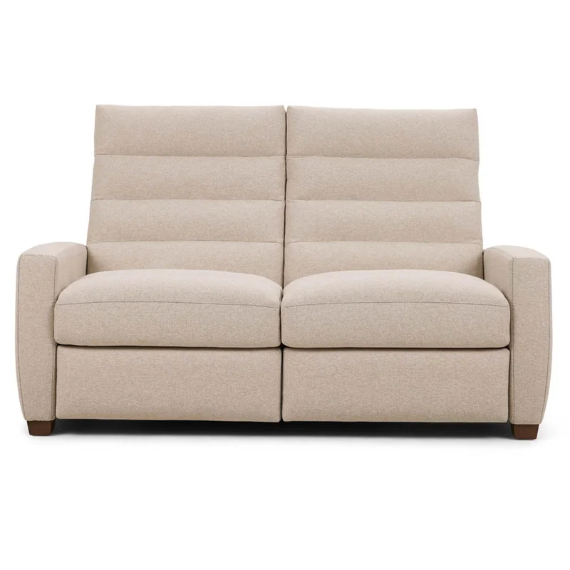 Lanier Manual Recliner 2 Seat Sofa, Archer Sand Performance Fabric/Mink, 65"W