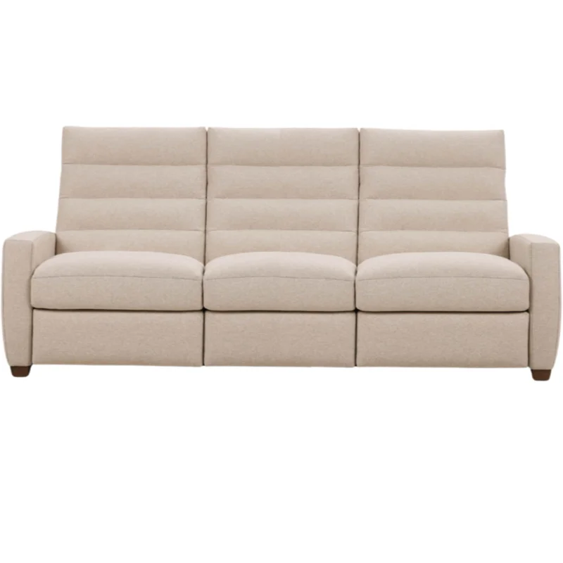 Lanier Manual Recliner 3 Seat Sofa, Archer Sand Performance Fabric/Mink, 92"W