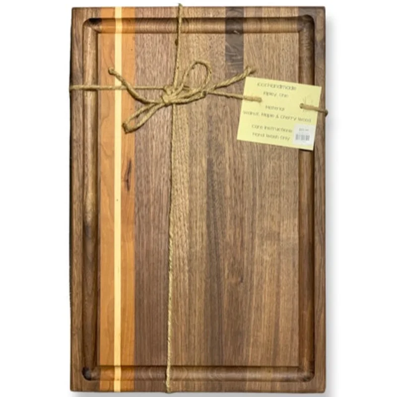 Large Handcrafted Butcher Block Cutting Board Striped
