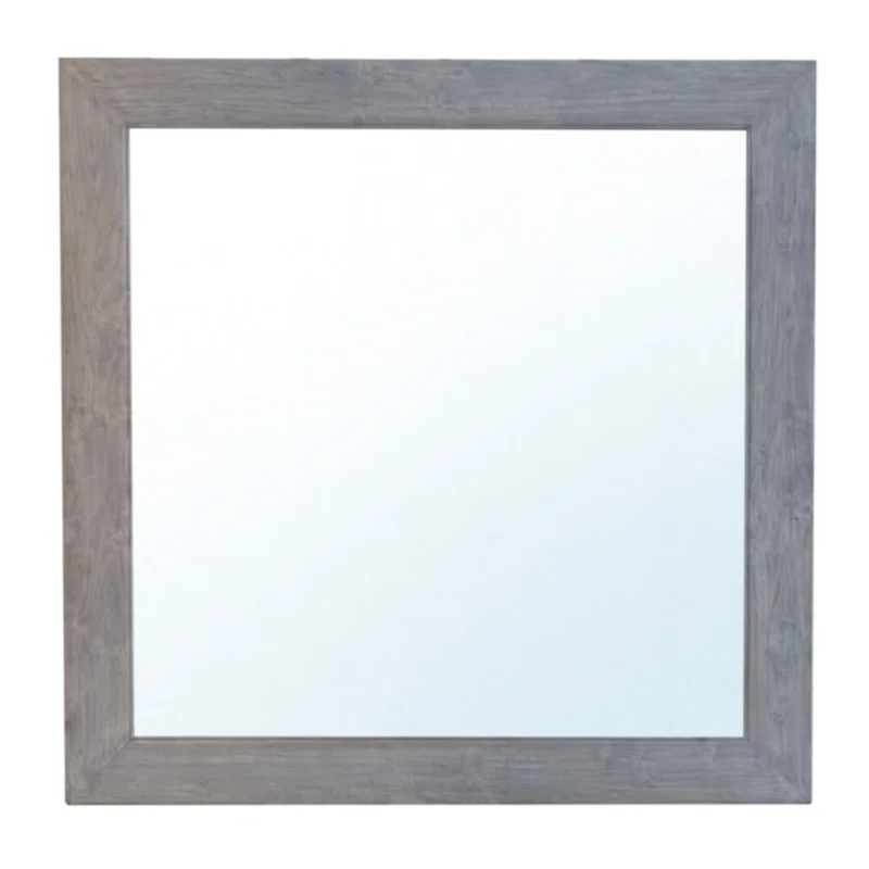 Large Reclaimed Elm Mirror in Light Elm - Square, 72"L x 2"W x 72"D
