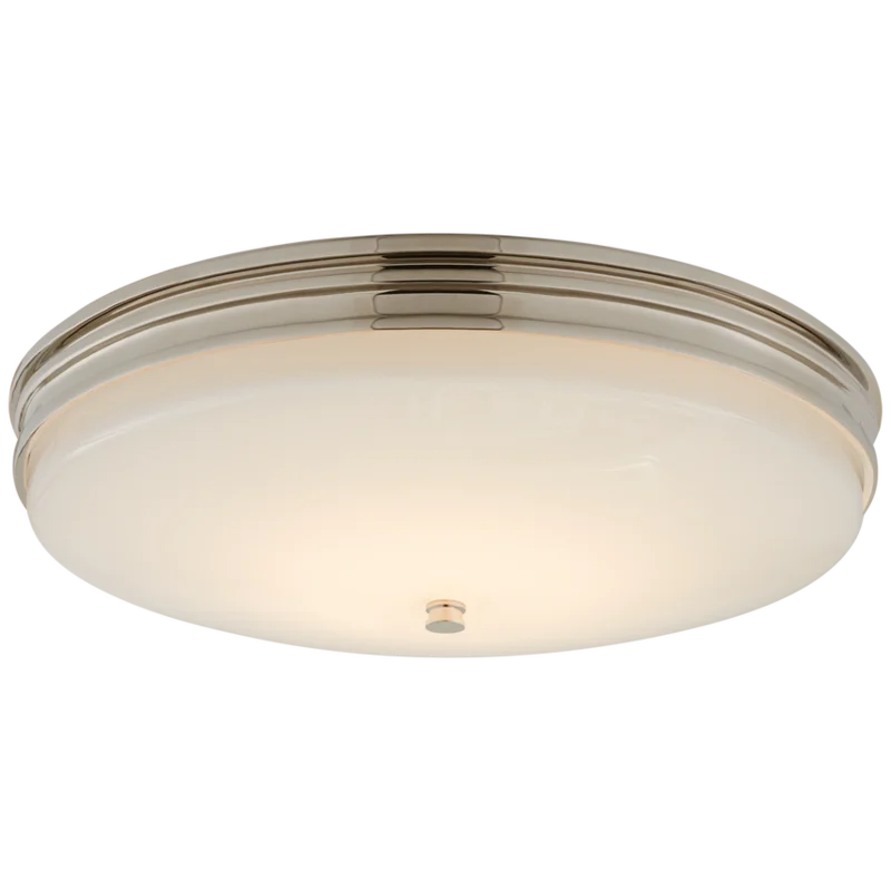 Launceton Medium Flush Mount, Polished Nickel, 16.75"W