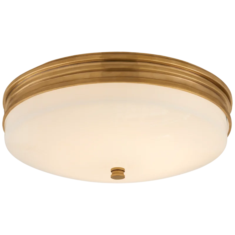 Launceton Small Flush Mount, Antique-Burnished Brass, 12.75"W