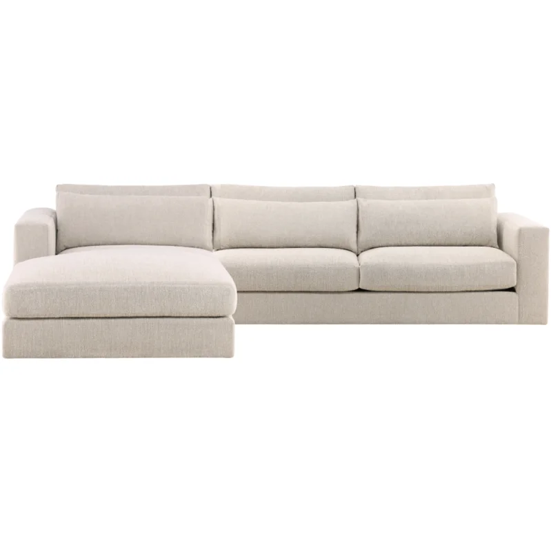 Leone LAF Sectional, Topper Oatmeal Performance Fabric, 140.5"W