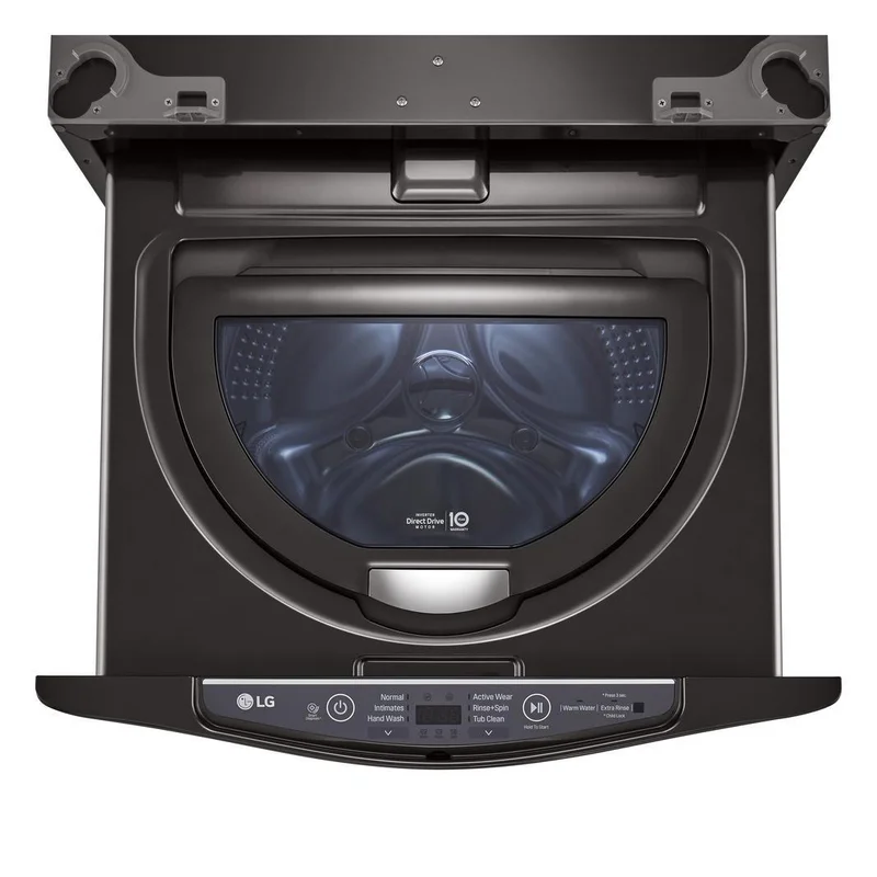 LG - 1.1 cu. Ft  Compact Washer in Black Stainless - WD100CB Black Stainless