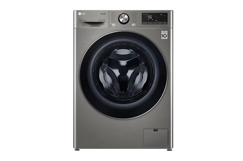 LG - 2.6 cu. Ft  Front Load Washer in Platinum - WM1455HPA Platinum