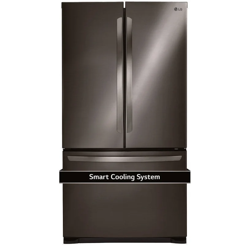 LG - 29.8 Inch 21.8 cu. ft French Door Refrigerator in Black Stainless - LRFNS2200D Black Stainless