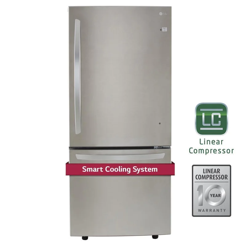 LG - 29.8 Inch 22.1 cu. ft Bottom Mount Refrigerator in Stainless - LDNS22220S Stainless
