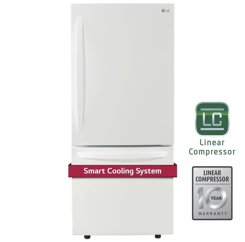 LG - 29.8 Inch 22.1 cu. ft Bottom Mount Refrigerator in White - LDNS22220W White