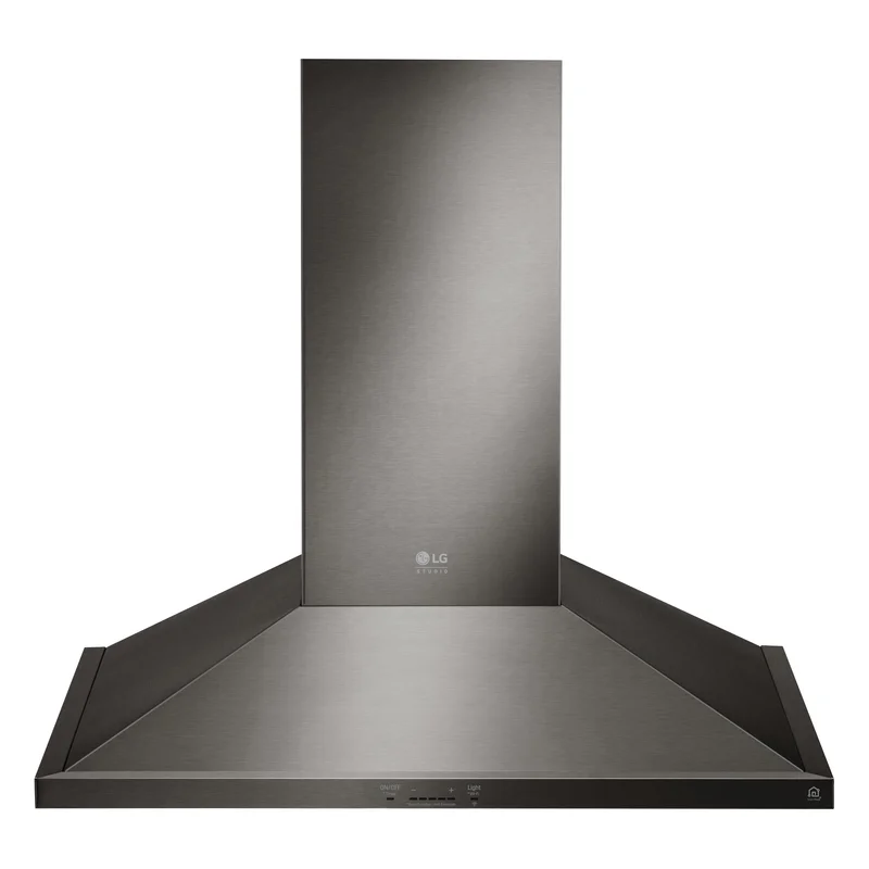 LG - 29.9 Inch 600 CFM Wall Mount and Chimney Range Vent in Black Stainless - LSHD3089BD Black Stainless