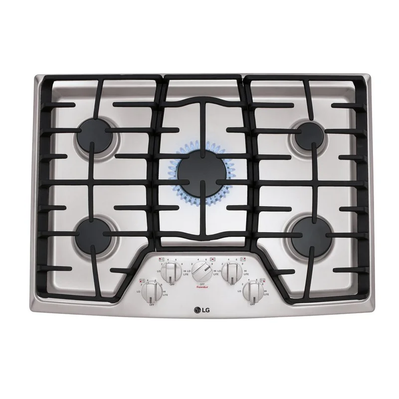 LG - 30 inch wide Gas Cooktop in Stainless - LCG3011ST Stainless