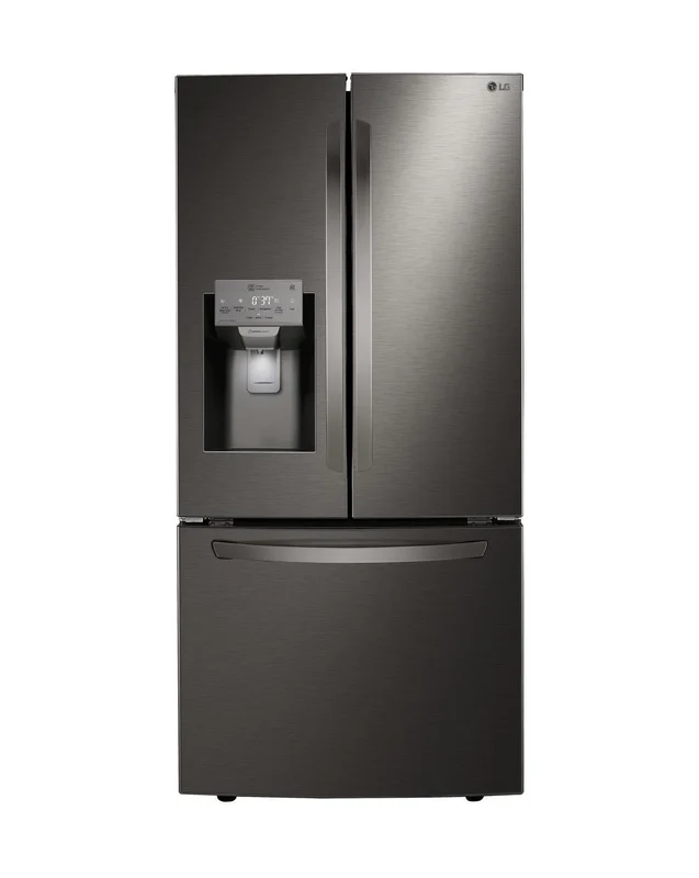 LG - 32.8 Inch 24.5 cu. ft French Door Refrigerator in Black Stainless - LRFXS2503D Black Stainless