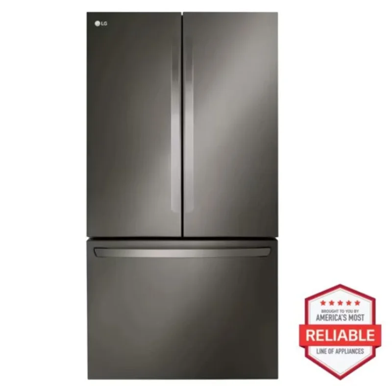 LG - 35.75 Inch 26.5 cu. ft French Door Refrigerator in Black Stainless - LRFLC2706D Black Stainless