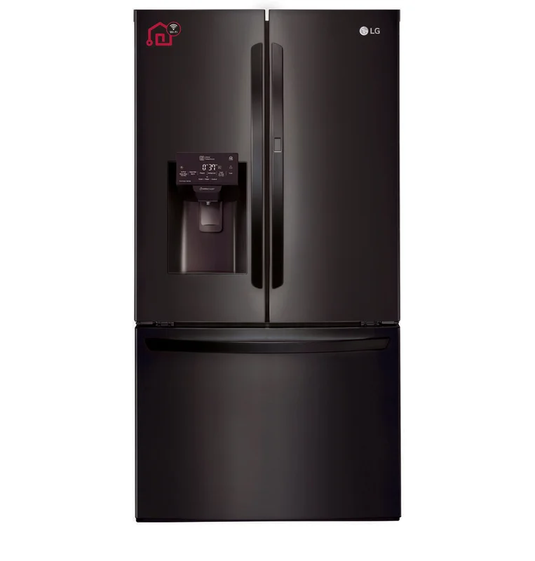 LG - 35.8 Inch 27.7 cu. ft French Door Refrigerator in Black - LFXS28566M Matte Black