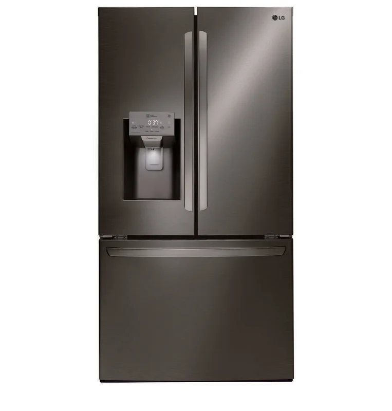 LG - 35.8 Inch 27.9 cu. ft French Door Refrigerator in Black Stainless - LFXS28968D Black Stainless