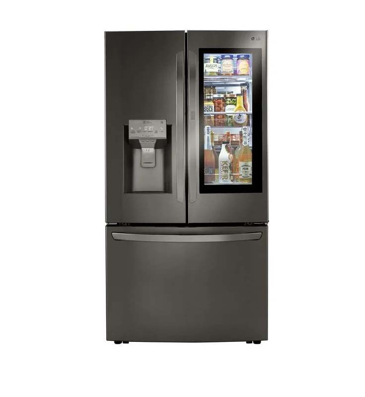 LG - 35.8 Inch 29.7 cu. ft French Door Refrigerator in Black Stainless - LRFVS3006D Black Stainless