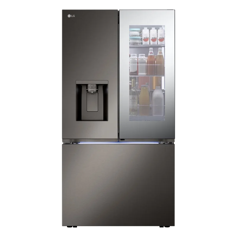 LG - 35.8 Inch 30.7 cu. ft French Door Refrigerator in Black Stainless - LRYKS3106D Black Stainless