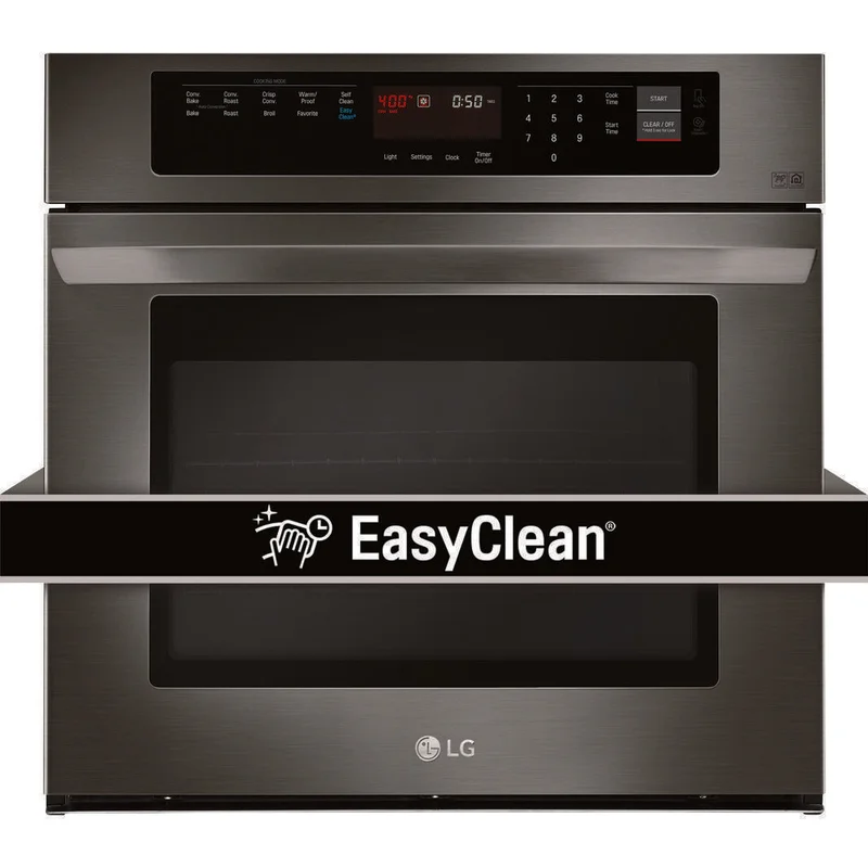 LG - 4.7 cu. ft Single Wall Oven in Black Stainless - LWS3063BD Black Stainless