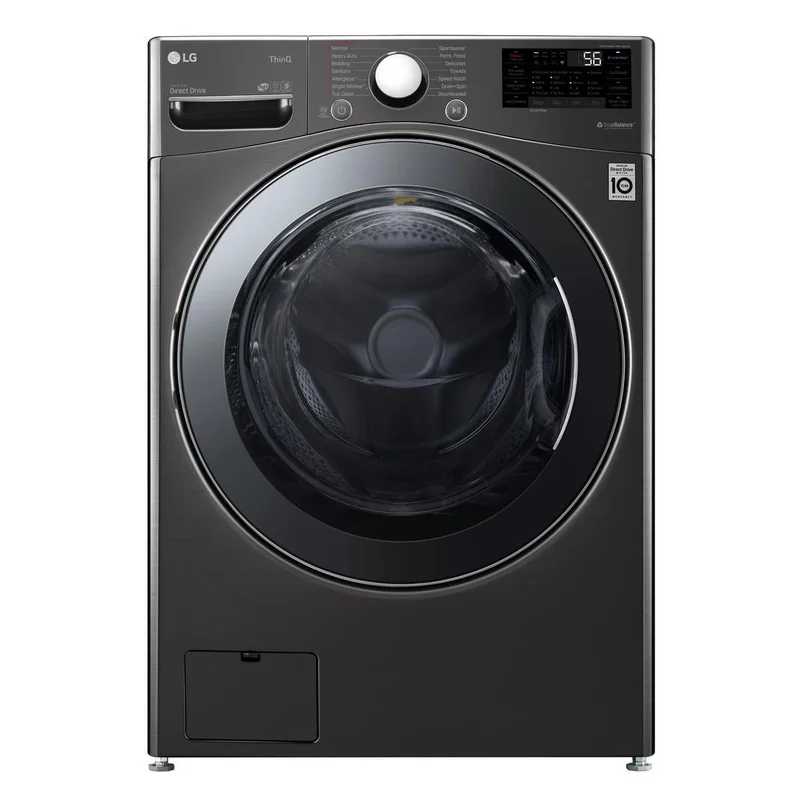 LG - 5.2 cu. Ft  Front Load All-In-One Washer/Dryer in Black Stainless - WM3998HBA Black Stainless