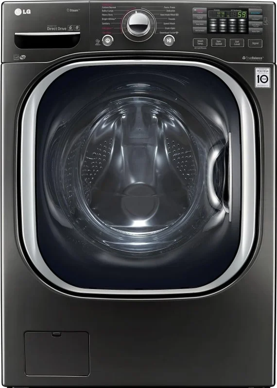 LG - 5.2 cu. Ft Front Load Washer in Black Stainless - WM4370HKA Black Stainless