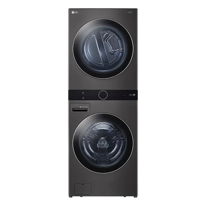 LG - 5.2 cu. ft. Washer and 7.4 cu. ft. Electric Dryer WashTower in Black Stainless - WKEX200HBA Black Stainless