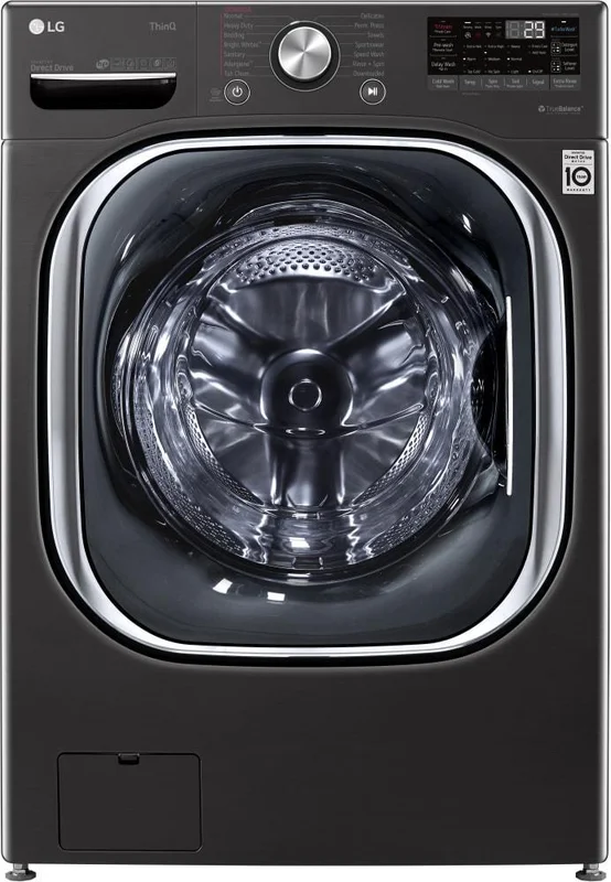 LG - 5.8 cu. Ft Front Load Washer in Black Stainless - WM4500HBA Black Stainless