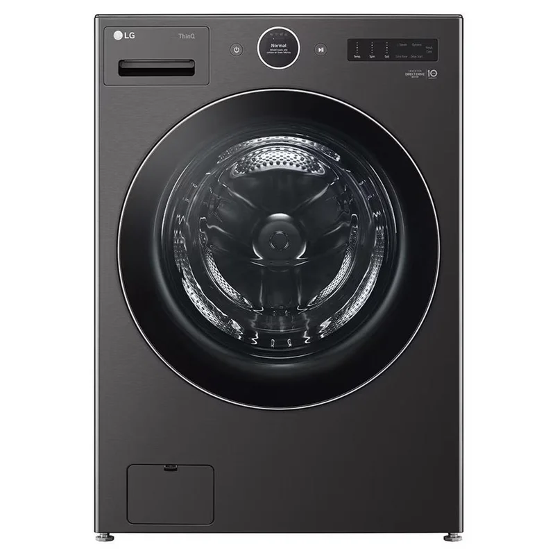 LG - 5.8 cu. Ft Front Load Washer in Black Stainless - WM6700HBA Black Stainless