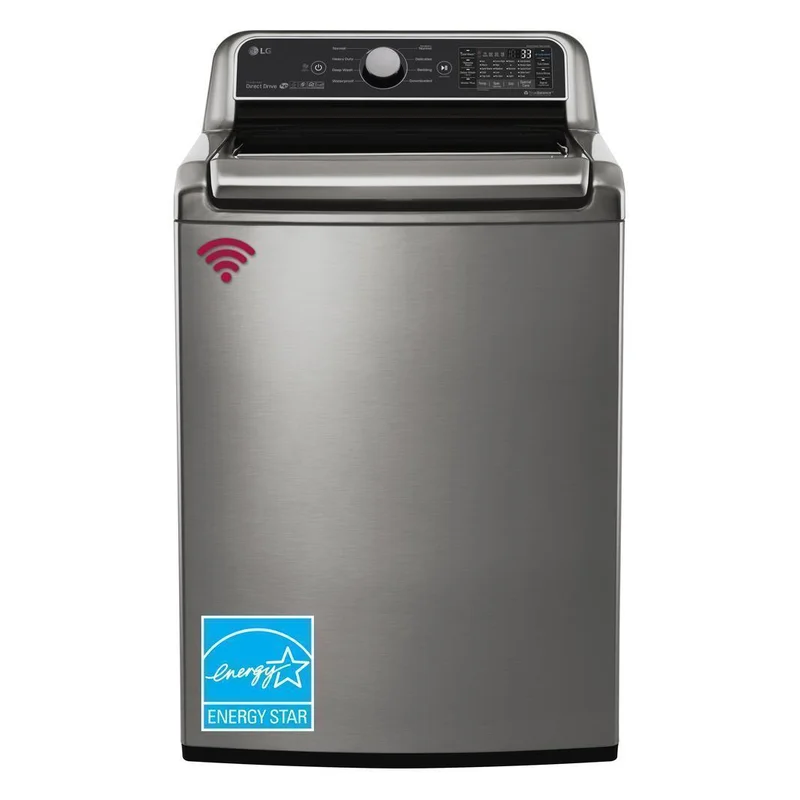 LG - 5.8 cu. Ft Top Load Washer in Stainless - WT7300CV Stainless