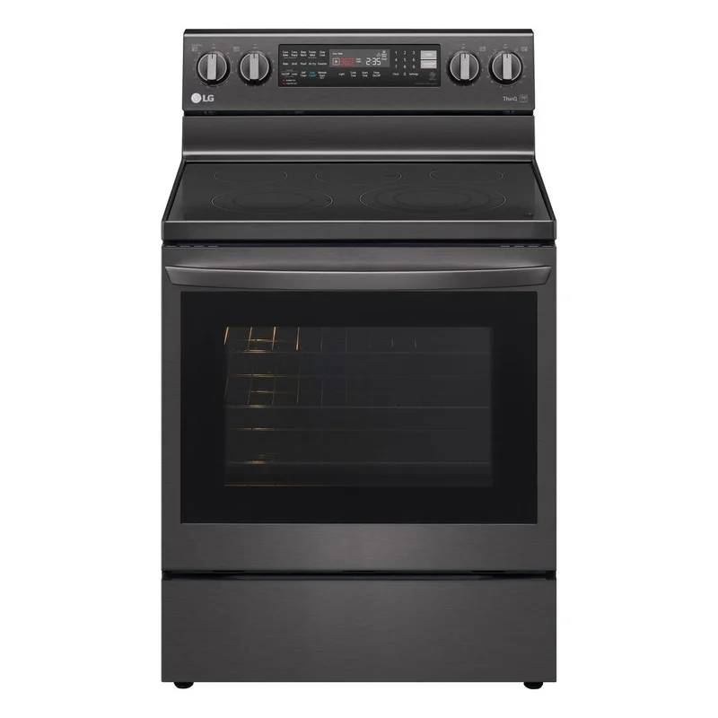 LG - 6.3 cu. ft Electric Range in Black Stainless - LREL6325D Black Stainless