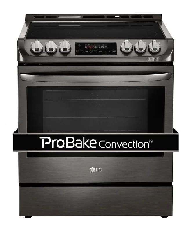 LG - 6.3 cu. ft Electric Range in Black Stainless - LSE4611BD Black Stainless