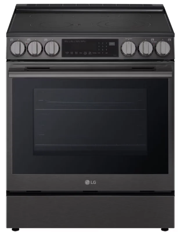 LG - 6.3 cu. ft Electric Range with ProBake Convection and InstaView in Black Stainless - LSEL6335ZE Black Stainless