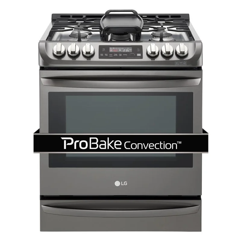 LG - 6.3 cu. ft Gas Range in Black Stainless - LSG5513BD BLACK STAINLESS STEEL