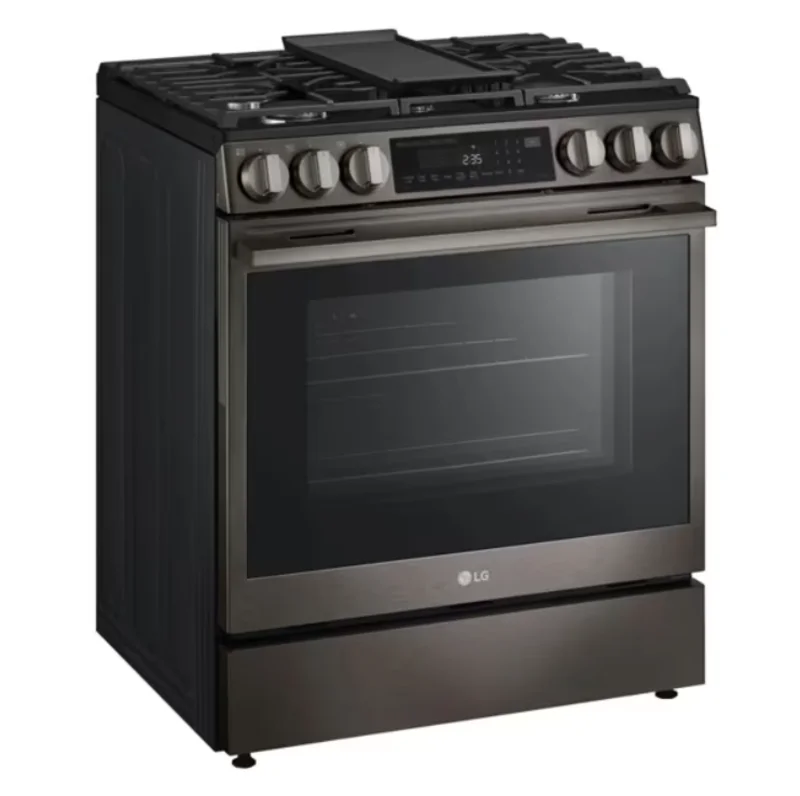 LG - 6.3 cu. ft Gas Range in Black Stainless - LSGL6335Z Black Stainless