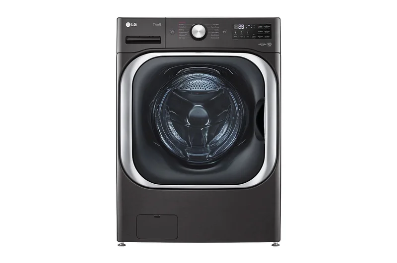 LG - 6 cu. Ft Front Load Washer in Black Stainless - WM8900HBA Black Stainless