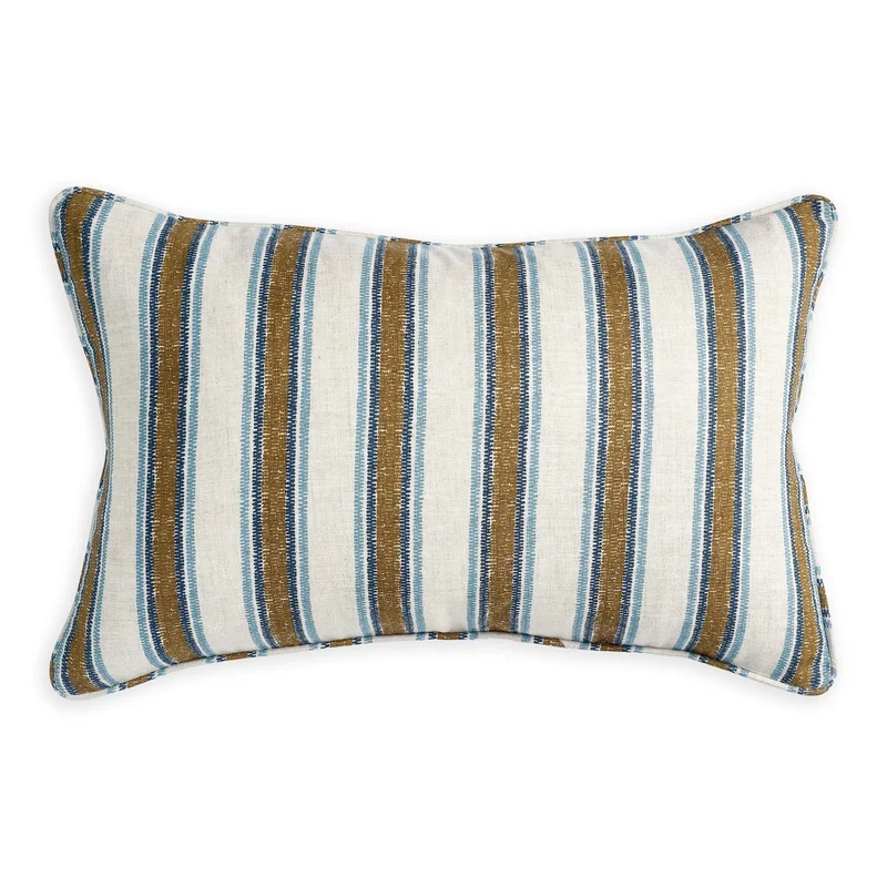 Lido Tobacco Linen Cushion, 14" x 22"
