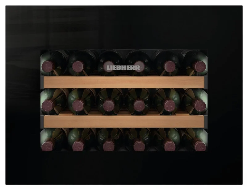 Liebherr - 21.875 Inch 1.6 cu. ft Built In / Integrated Wine Fridge Refrigerator in Black - HWGB1803 Black