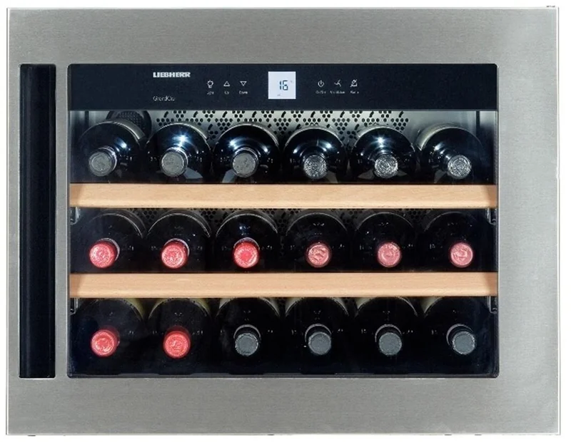Liebherr - 21.9375 Inch 1.7 cu. ft Built In / Integrated Bottom Mount Wine Cabinet Refrigerator in Stainless - HWS1800 Stainless